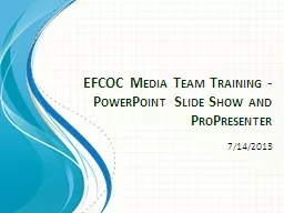 EFCOC Media Team Training -