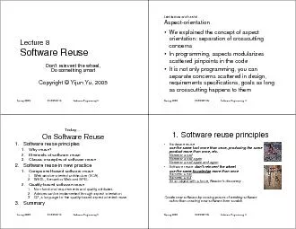 Spring2005ECE450H1SSoftwareEngineeringIILecture8SoftwareReuseDon