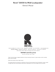 Revel  I20/I30 In-Wall LoudspeakerOwner