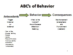 1 ABC’s of Behavior
