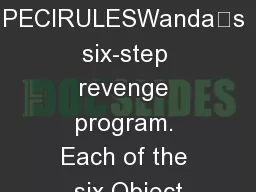 PECIRULESWanda’s six-step revenge program. Each of the six Object