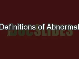 Definitions of Abnormal