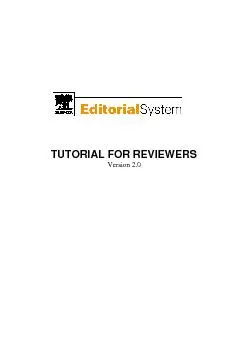 TUTORIAL FOR REVIEWERS Version 2.0