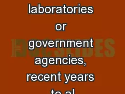 PAMPHLETS have laboratories or government agencies, recent years to al