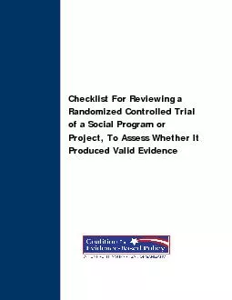 Checklist For Reviewing a Randomized Controlled Trial Project, To Asse