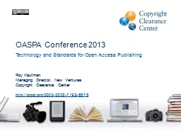 OASPA Conference 2013