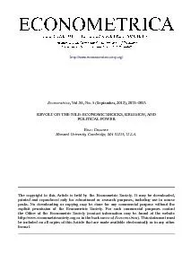 ,Vol.81,No.5(September,2013),2033–2053REVOLTONTHENILE:ECONOMICSHO