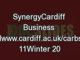 SynergyCardiff Business Schoolwww.cardiff.ac.uk/carbsIssue 11Winter 20