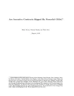 AreIncentiveContractsRiggedByPowerfulCEOs?AbstractWearguethatpowerfulC