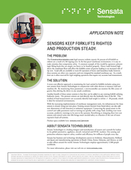 SENSORS KEEP FORKLIFTS RIGHTED