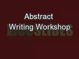 Abstract Writing Workshop