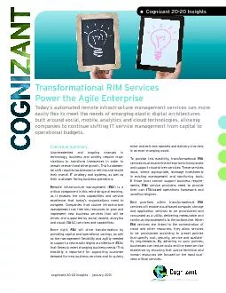 Transformational RIM Services