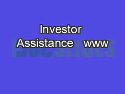 Investor Assistance   www
