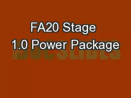 FA20 Stage 1.0 Power Package