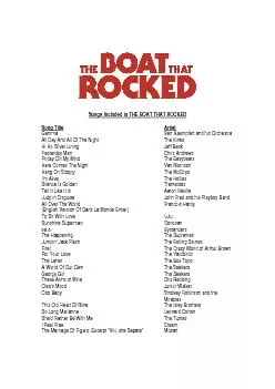 Songs Included in THE BOAT THAT ROCKED