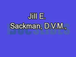 Jill E. Sackman, D.V.M.,