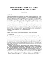 NUMERICAL SIMULATION OF FLEXIBLE ROCKFALL PROTECTION SYSTEMS  Axel Vol