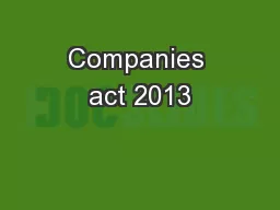 Companies act 2013