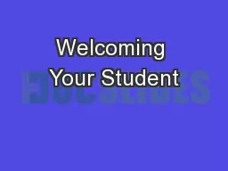 Welcoming Your Student