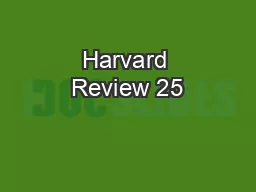 Harvard Review 25