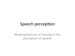 Speech perception