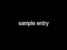 sample entry