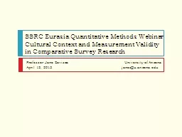 SSRC Eurasia Quantitative Methods Webinar