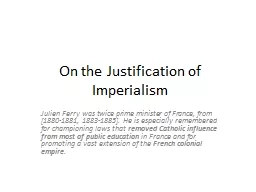On the Justification of Imperialism
