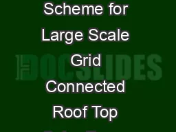 MNRE Pilot Scheme for Large Scale Grid Connected Roof Top Solar Power