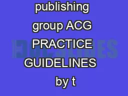 nature publishing group ACG PRACTICE GUIDELINES   by t
