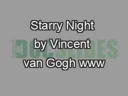 Starry Night by Vincent van Gogh www