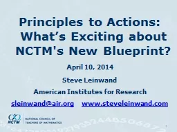 Principles to Actions: What’s Exciting about NCTM's