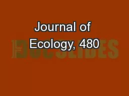 Journal of Ecology, 480