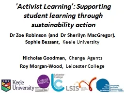 'Activist Learning': Supporting student learning through su