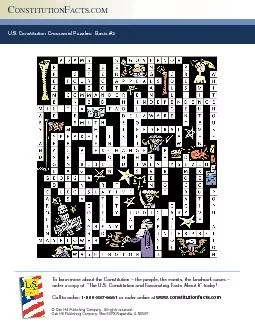 US Constitution Crossword Puzzles Basic  ONSTITUTION A