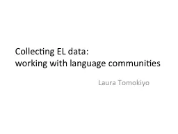 Collecting EL data: