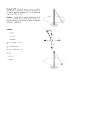 Problem14.75The2-kgmassrotatesaroundtheverticalpoleinahorizontalcircul