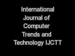  International Journal of Computer Trends and Technology IJCTT