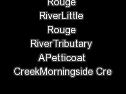 Rouge RiverLittle Rouge RiverTributary APetticoat CreekMorningside Cre