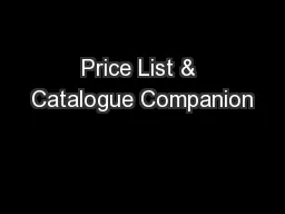 Price List & Catalogue Companion
