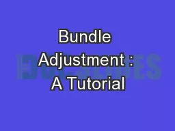 Bundle Adjustment : A Tutorial