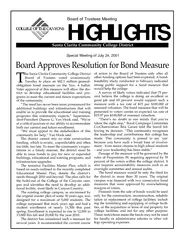B o a rd A p p roves Resolution for Bond Measure