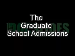 The Graduate School Admissions