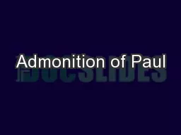 Admonition of Paul