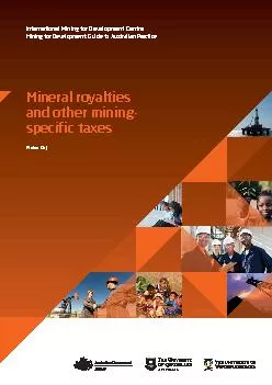 Mineral royalties and other mining-specific taxes Pietro Guj