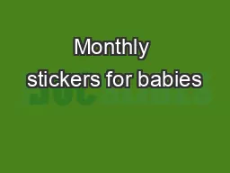 Monthly stickers for babies