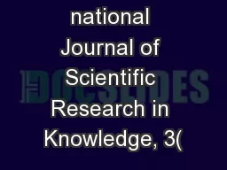 national Journal of Scientific Research in Knowledge, 3(