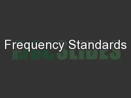 Frequency Standards