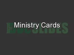 Ministry Cards