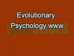 Evolutionary Psychology www